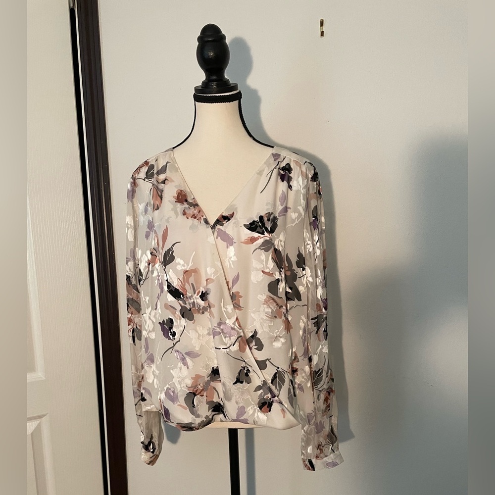 NWT White Horse Black Market Silk Blouse size 14